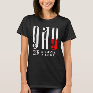 Camiseta Pai De 2 Meninos 1 Menina Pai Ou Avô De 3 K