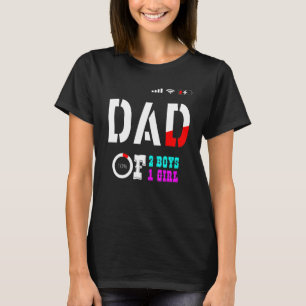 Camiseta Pai De 2 Meninos 1 Menina Pai Ou Avô De 3 K