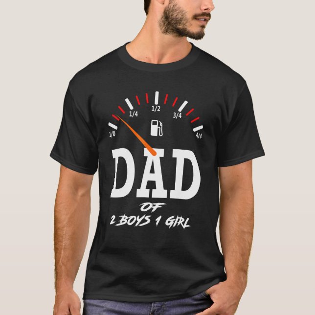Camiseta Pai de 2 Meninos 1, pai ou avô de 3 (Frente)