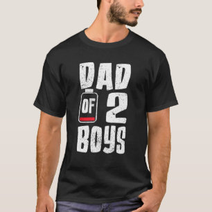 Camiseta Pai de 2 Meninos do Dia de Nascimento do Filho