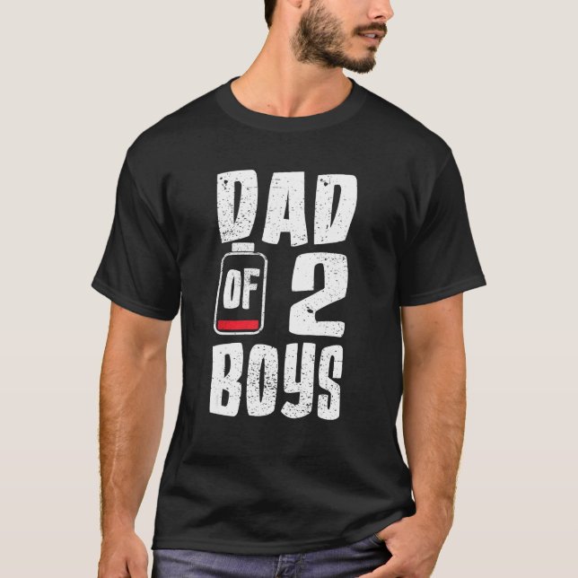 Camiseta Pai de 2 Meninos do Dia de Nascimento do Filho (Frente)