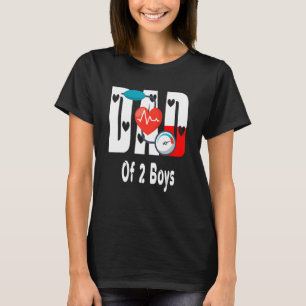 Camiseta Pai De 2 Meninos Pai Ou Avô De 2 Crianças