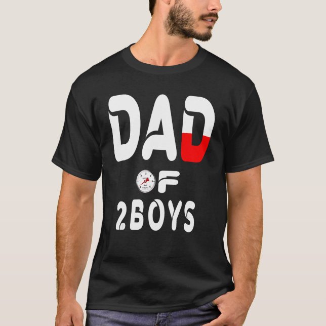 Camiseta Pai De 2 Meninos Pai Ou Avô De 2 Crianças 10 (Frente)