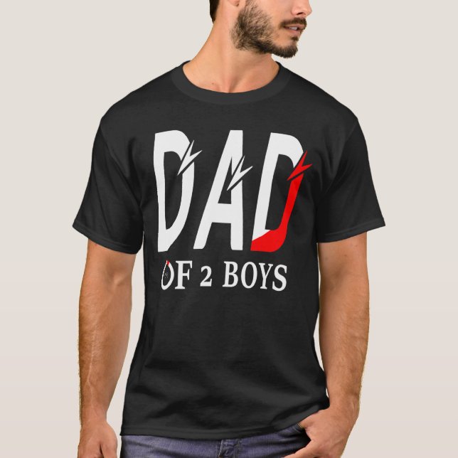 Camiseta Pai De 2 Meninos Pai Ou Avô De 2 Crianças 83 (Frente)