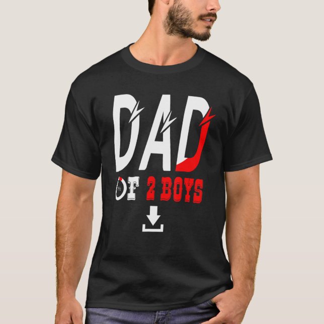 Camiseta Pai De 2 Rapazes Pai Ou Avô De 2 Crianças 44 (Frente)