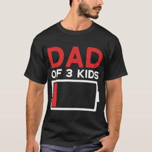 Camiseta Pai de 3 crianças Dia de os pais
