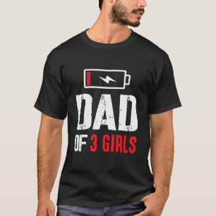 Camiseta Pai De 3 Filhas Geladas Geladas Felizes E Geladas