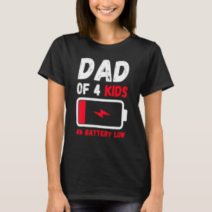 Camiseta Pai De 4 Crianças Dia de os pais