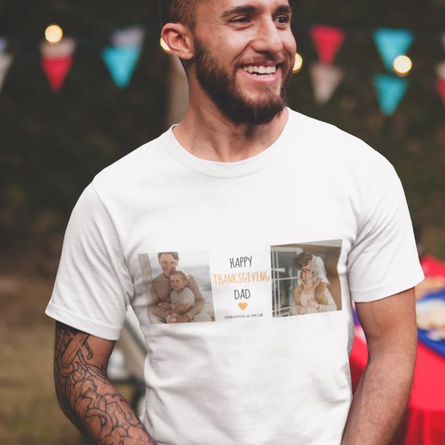 Camiseta Pai de Ação de Graças para Foto e Colagem Moderna (Criador carregado)