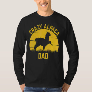 Camiseta Pai de Alpaca Louco Alpaca Família Vintage Pôr d