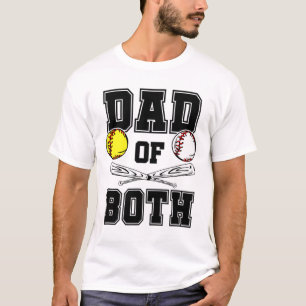 Camiseta Pai de ambos Pais de Balas Engraçado Softball de B