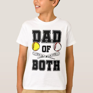 Camiseta Pai de ambos Pais de Balas Engraçado Softball de B