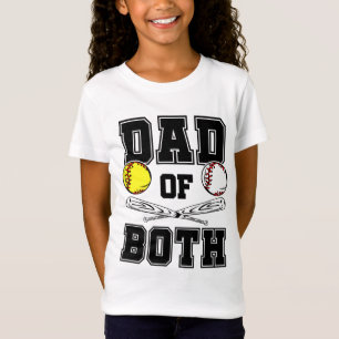 Camiseta Pai de ambos Pais de Balas Engraçado Softball de B