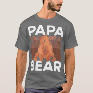 Camiseta Pai de Animais da Família Urso Retro Pai Papá Urso