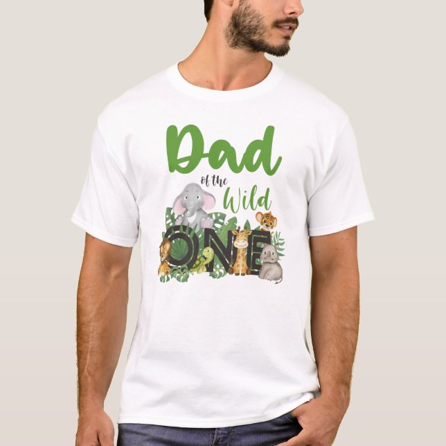 Camiseta Pai de Animais Selvagens do Zoológico Safari  (Frente)