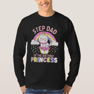 Camiseta Pai de Aniversário da Princesa Gata Fofa em uma Cu
