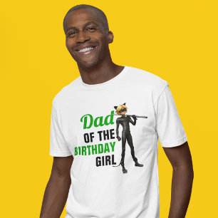 Camiseta Pai de aniversário de Ladybug e Cat Noir