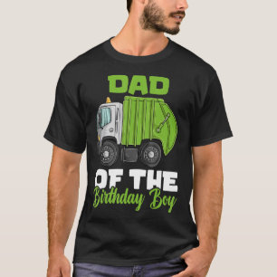 Camiseta Pai De Aniversário Do Garoto De Caminhão De Lixo