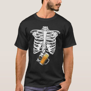 Camiseta Pai de anúncio de gravidez do Skeleton Beer Xray