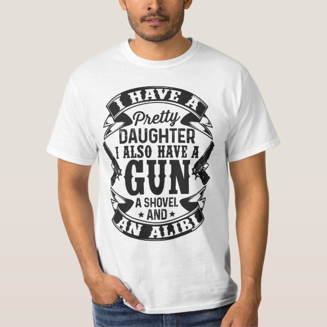 Camiseta Pai de arma - 🔫 proteção contra pai 👧 (Frente)