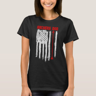 Camiseta Pai de Arranjo Vintage EUA Red White Flag