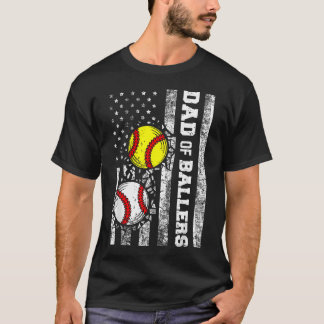 Camiseta Pai de Atletas Engraçado Bandeira EUA Beisebol Sof