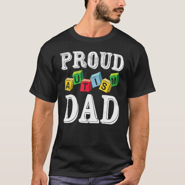 Camiseta Pai De Autismo Orgulhoso Para Pai Infantil Autista (Frente)