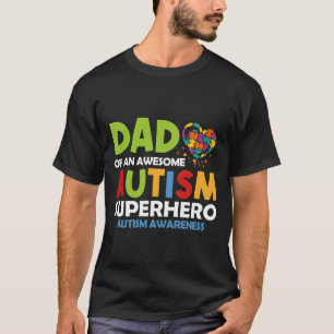 Camiseta PAI de Autismo RD de um Super-herói Incrível do 