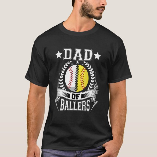 Camiseta Pai De Ballers Baseball Softball Do Filho Da Espos (Frente)
