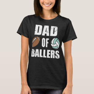 Camiseta Pai De Ballers Engraçado Pai De Voleibol De Futebo
