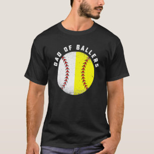 Camiseta Pai De Ballers Softball Jogador De Beisebol Pai Pa