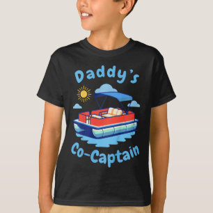 Camiseta Pai de barco co-capitão barco pontão garoto