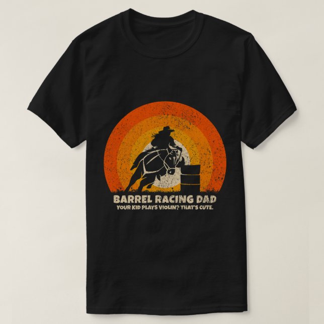 Camiseta Pai de Barrel Racer para Rodeo Barrel Racing (Frente do Design)