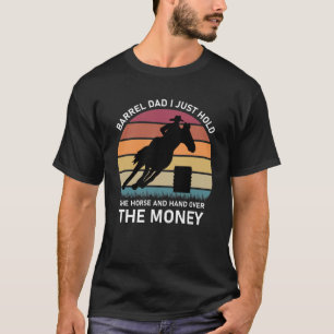Camiseta Pai De Barril Eu Só Seguro O Cavalo E A Mão