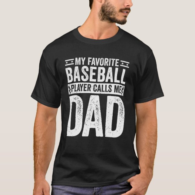 Camiseta Pai De Baseball Meu Jogador De Baseball Favorito M (Frente)