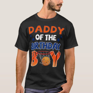 Camiseta Pai de Basquete do Menino que Faz Aniversário Famí