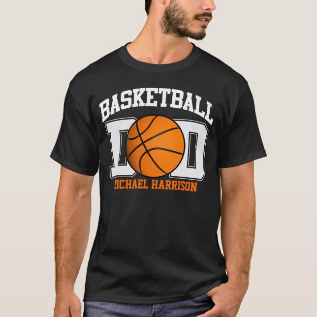 Camiseta Pai de basquete (escuro) (Frente)