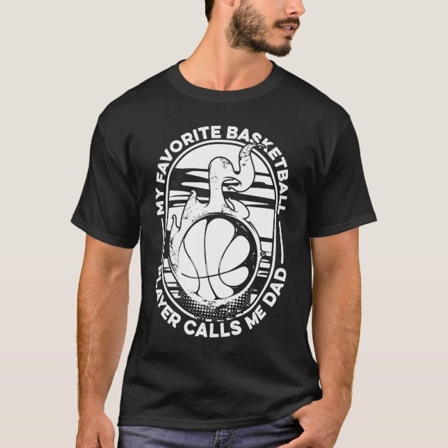 Camiseta Pai de basquete Meu Jogador de Basquete Favorito (Frente)