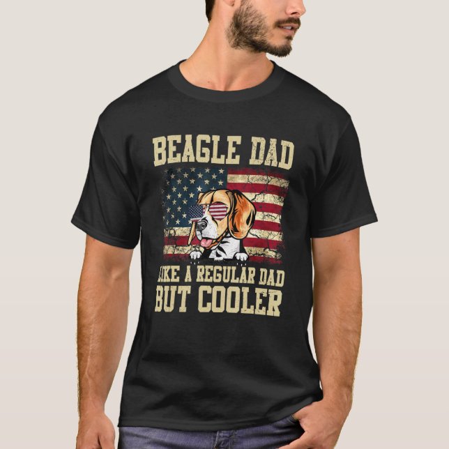Camiseta Pai De Beagle Como Um Pai Regular, Mas Pai De Cach (Frente)