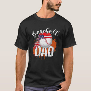 Camiseta Pai de beisebol Bandeira Americana Vintage Esporte