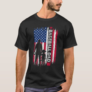 Camiseta Pai de beisebol EUA Bandeira Pai do jogador de bei
