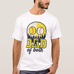 Camiseta Pai de Beisebol Softbol de Ambos Desenho Vetorial 