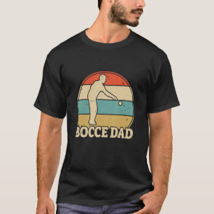 Camiseta Pai de Bocce do Pôr do Sol Retro Fã de Jogador de