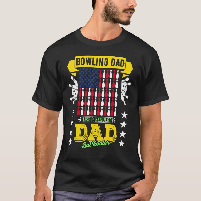Camiseta Pai De Boliche Merca Como Um Pai Regular Mas Apena (Frente)