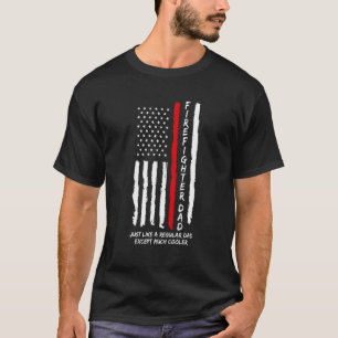 Camiseta Pai De Bombeiro Mens Tal Como Pai De Pai Regular F
