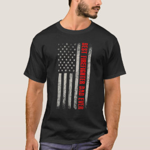 Camiseta Pai De Bombeiros Da Bandeira Americana, O Melhor B