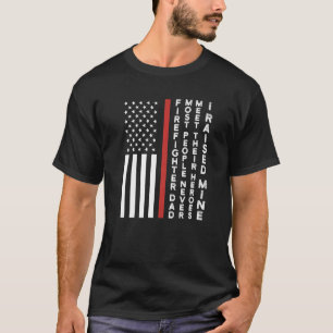 Camiseta Pai de bombeiros de mens a maioria das pessoas nun