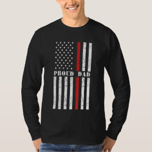 Camiseta Pai de bombeiros orgulhoso Fireman American Flag S