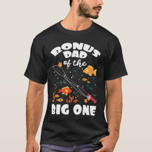 Camiseta Pai De Bônus Do Grande Tema De Pesca De Um Anivers