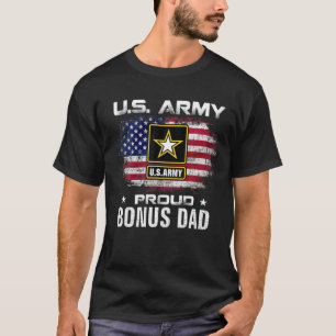 Camiseta Pai de Bônus Orgulhoso do Exército Americano com a